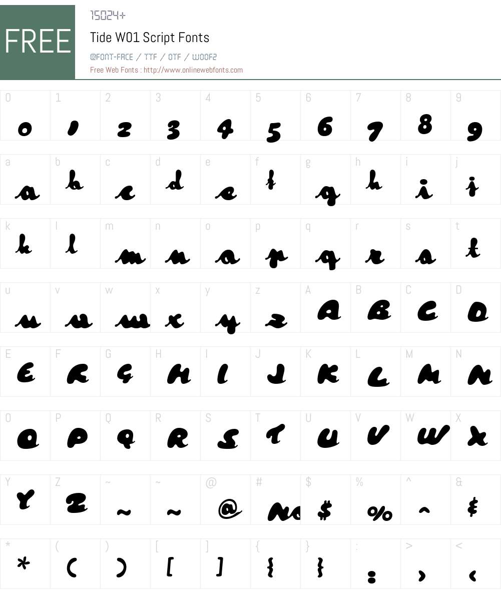 TideW01-Script Font Screenshots