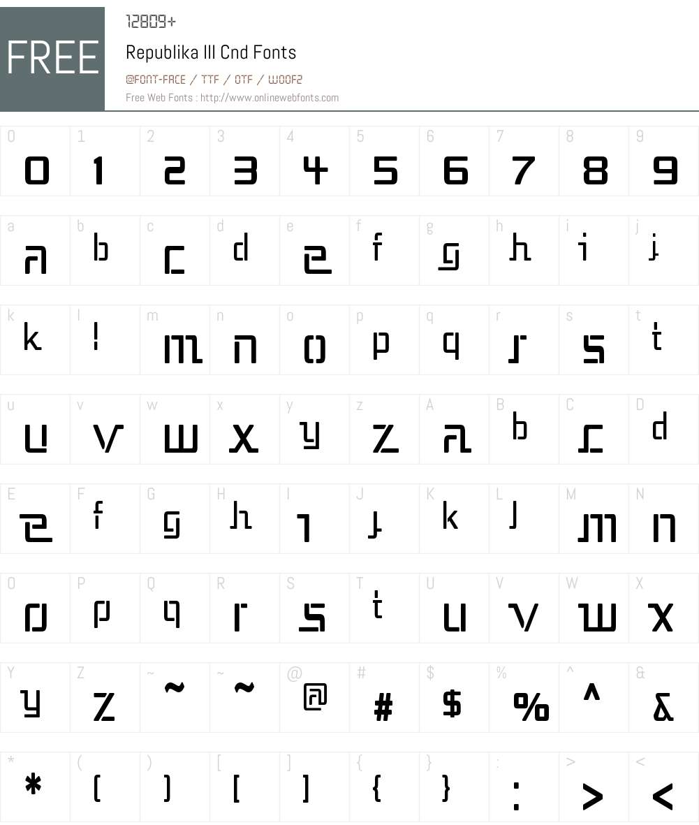 Republika III Cnd Font Screenshots