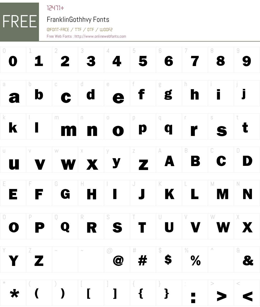 FranklinGothhvy Font Screenshots