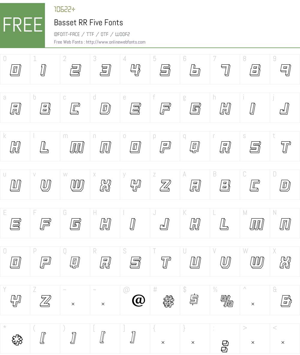 BassetRR Font Screenshots