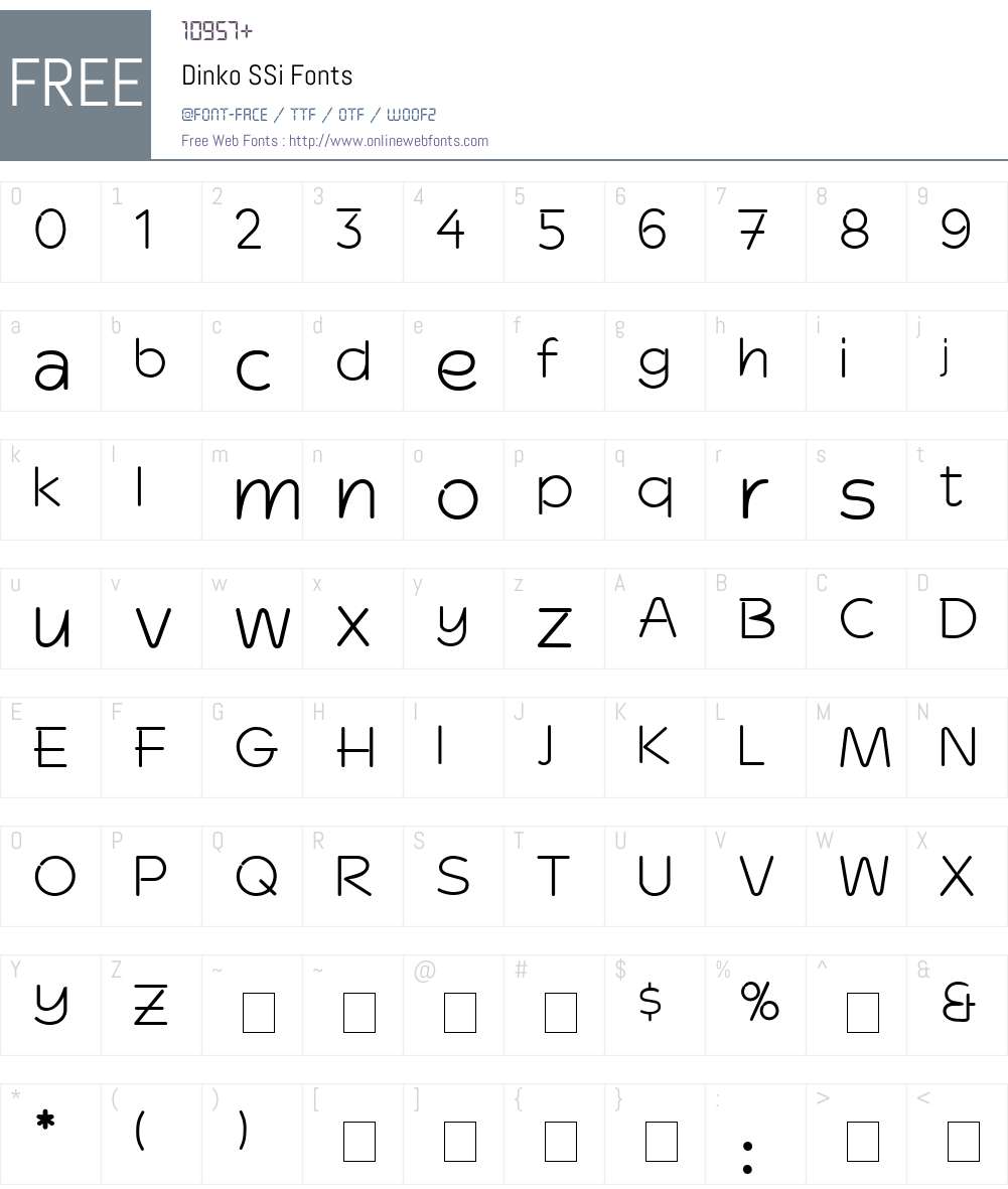 Dinko SSi Font Screenshots
