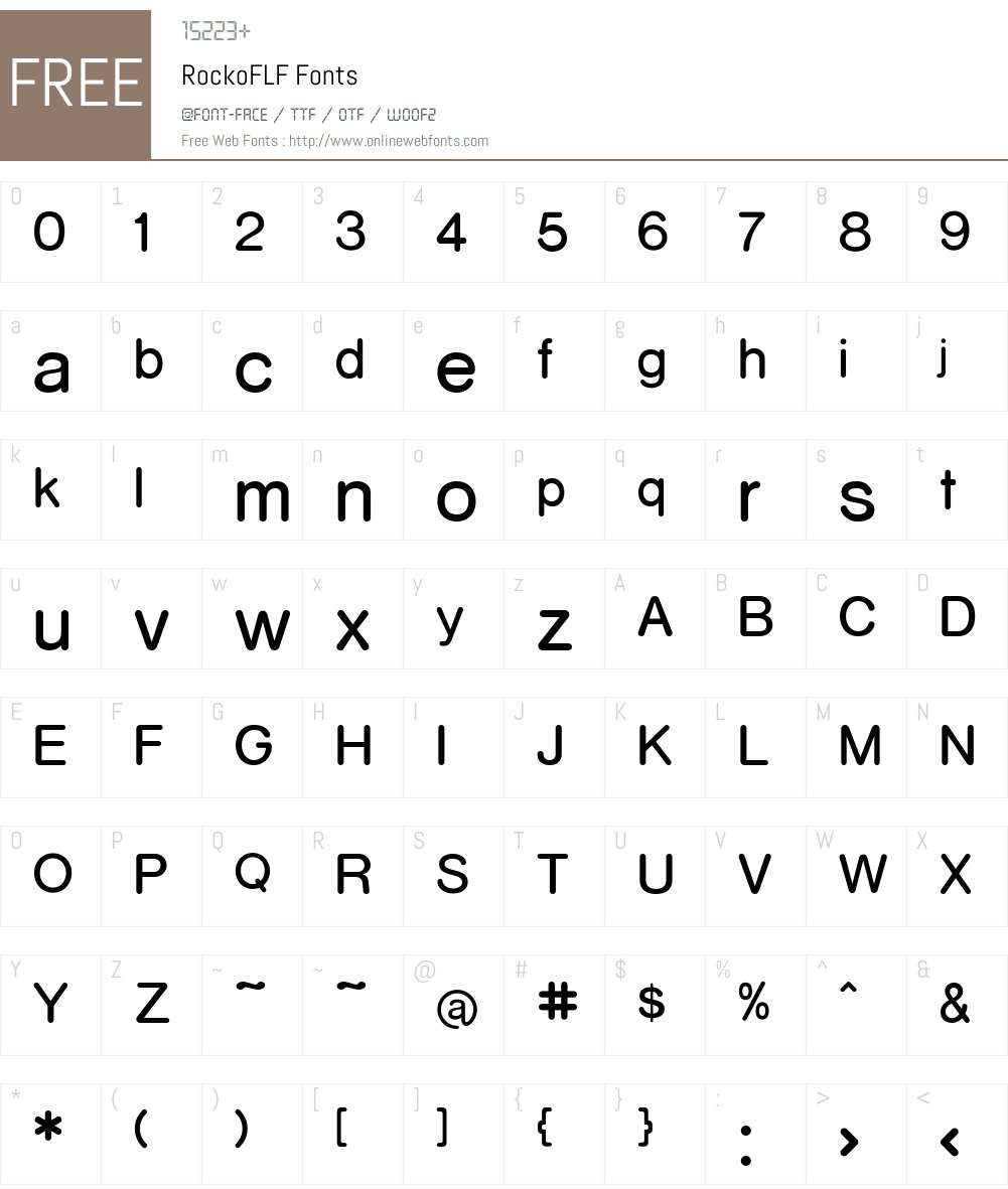 RockoFLF Font Screenshots