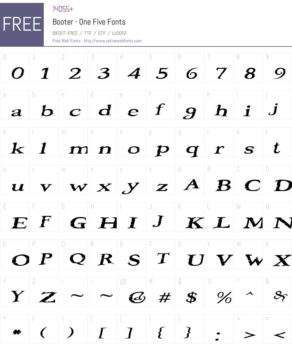 Booter - One Five Font Screenshots