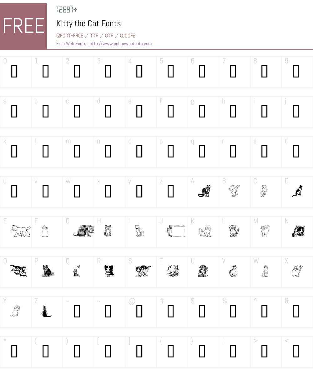Kitty the Cat Font Screenshots