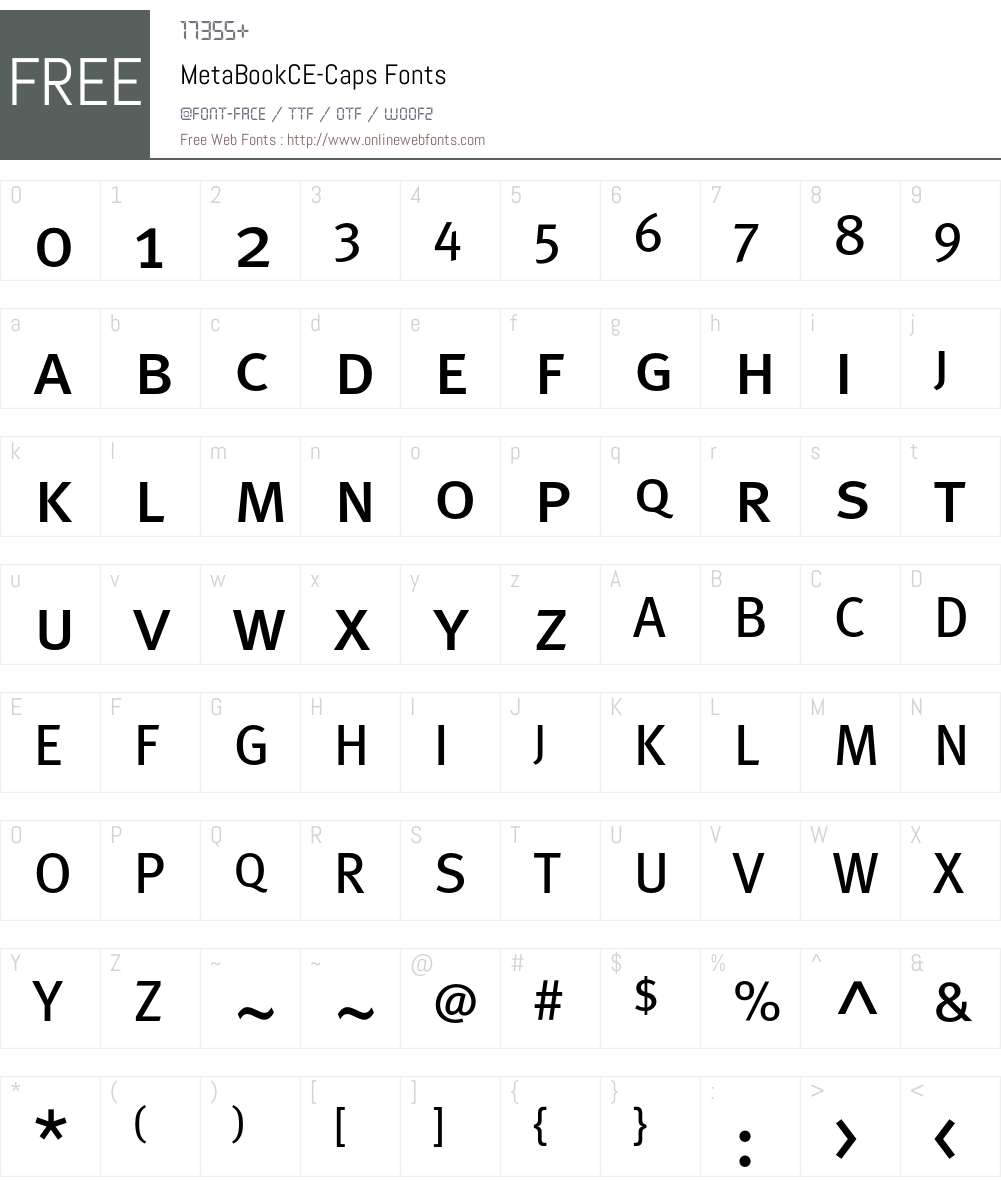 MetaBookCE Font Screenshots