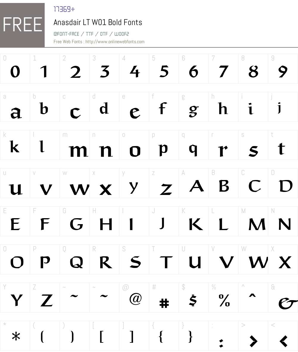 AnasdairLTW01-Bold Font Screenshots