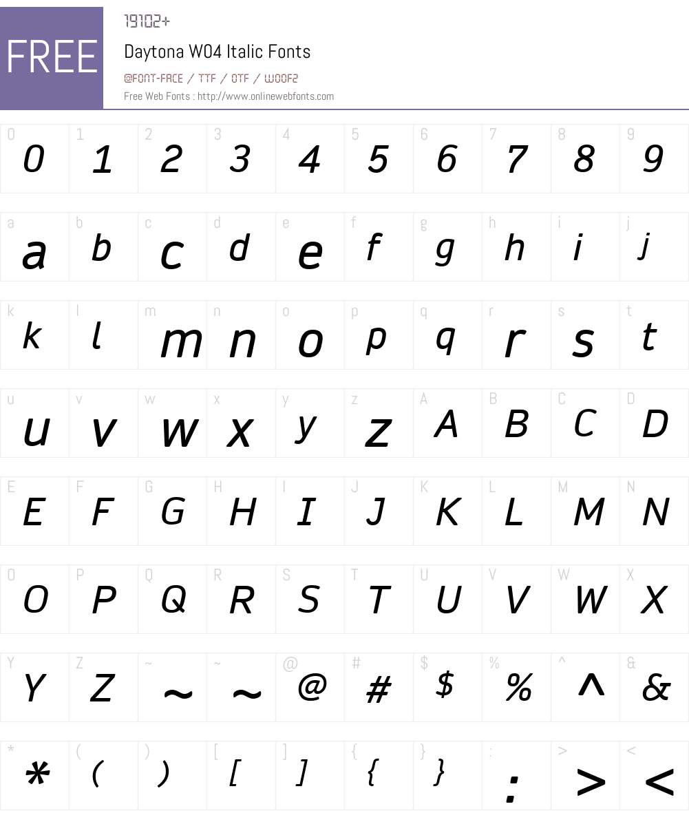 Daytona Font Screenshots