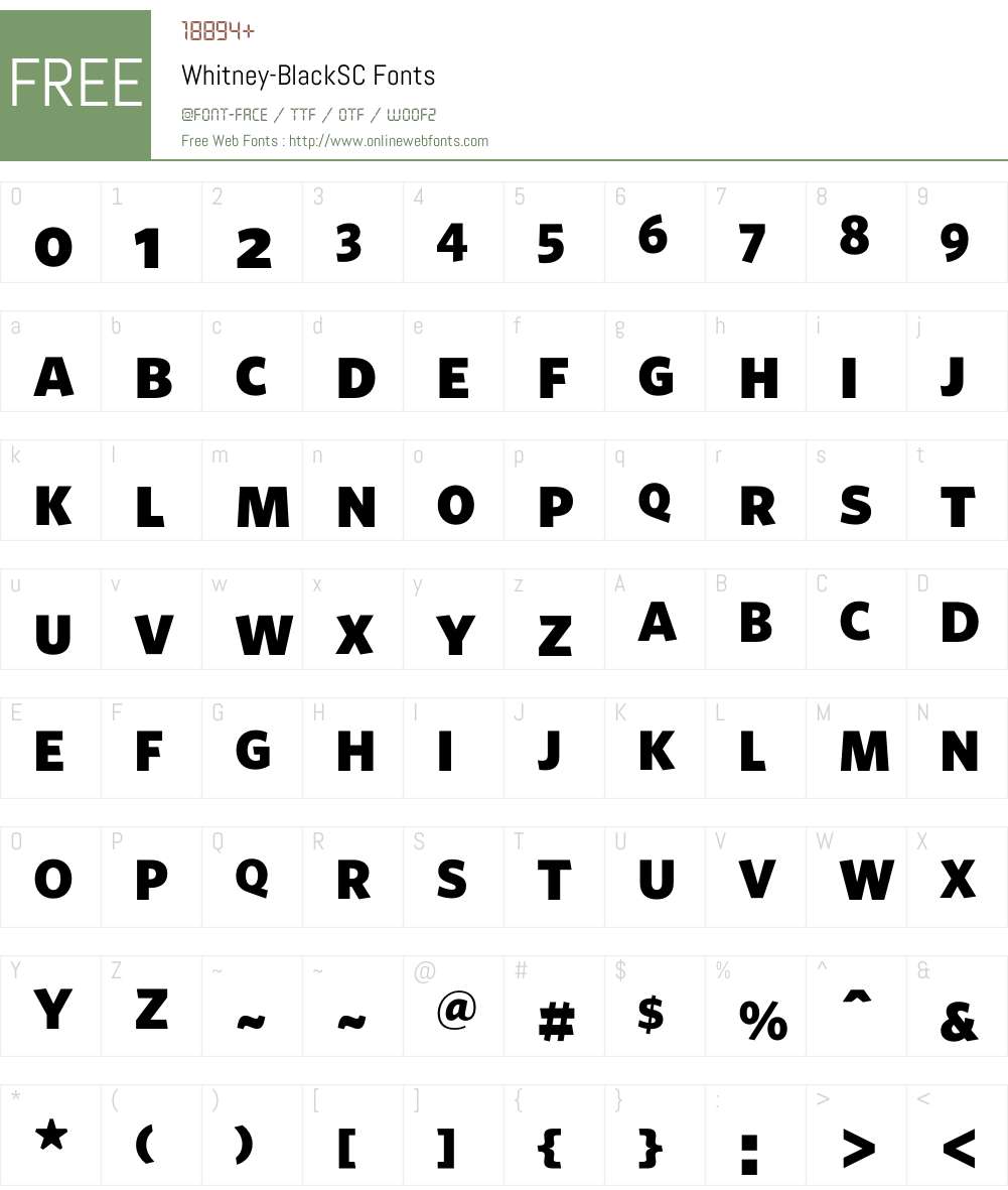 Whitney Font Screenshots
