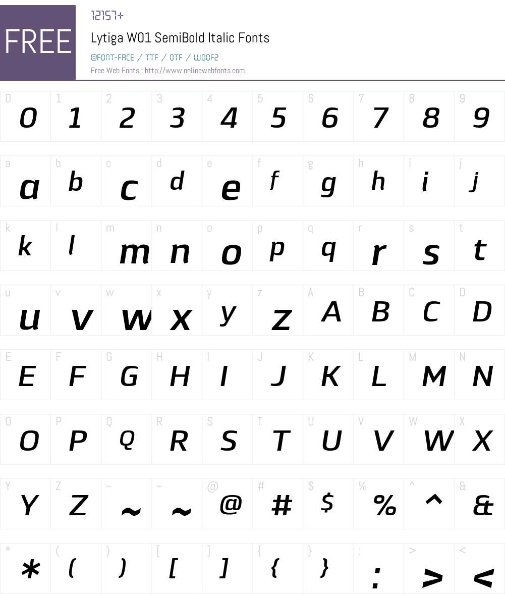 LytigaW01-SemiBoldItalic Font Screenshots
