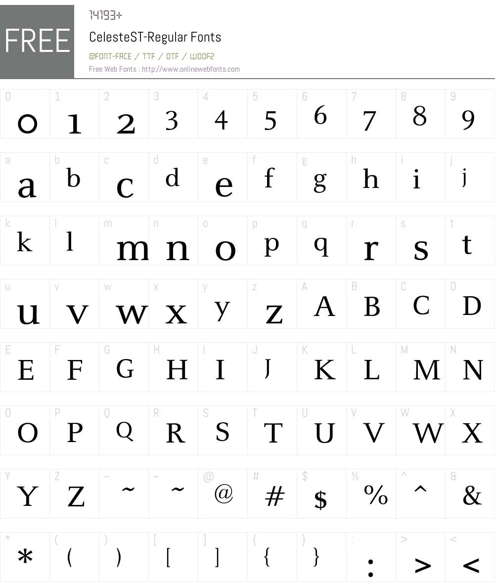 CelesteST Font Screenshots