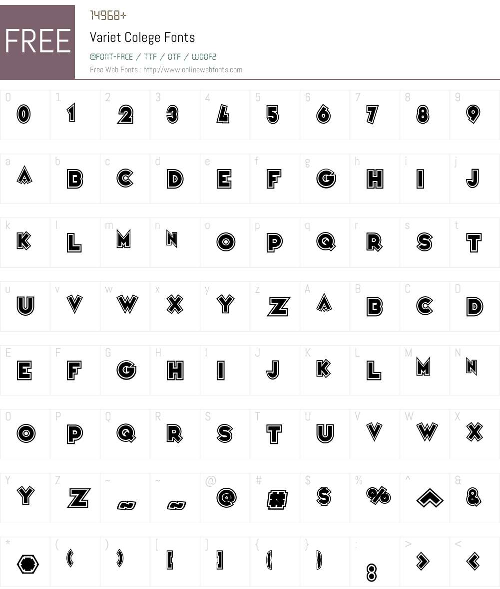 Variet Colege Font Screenshots