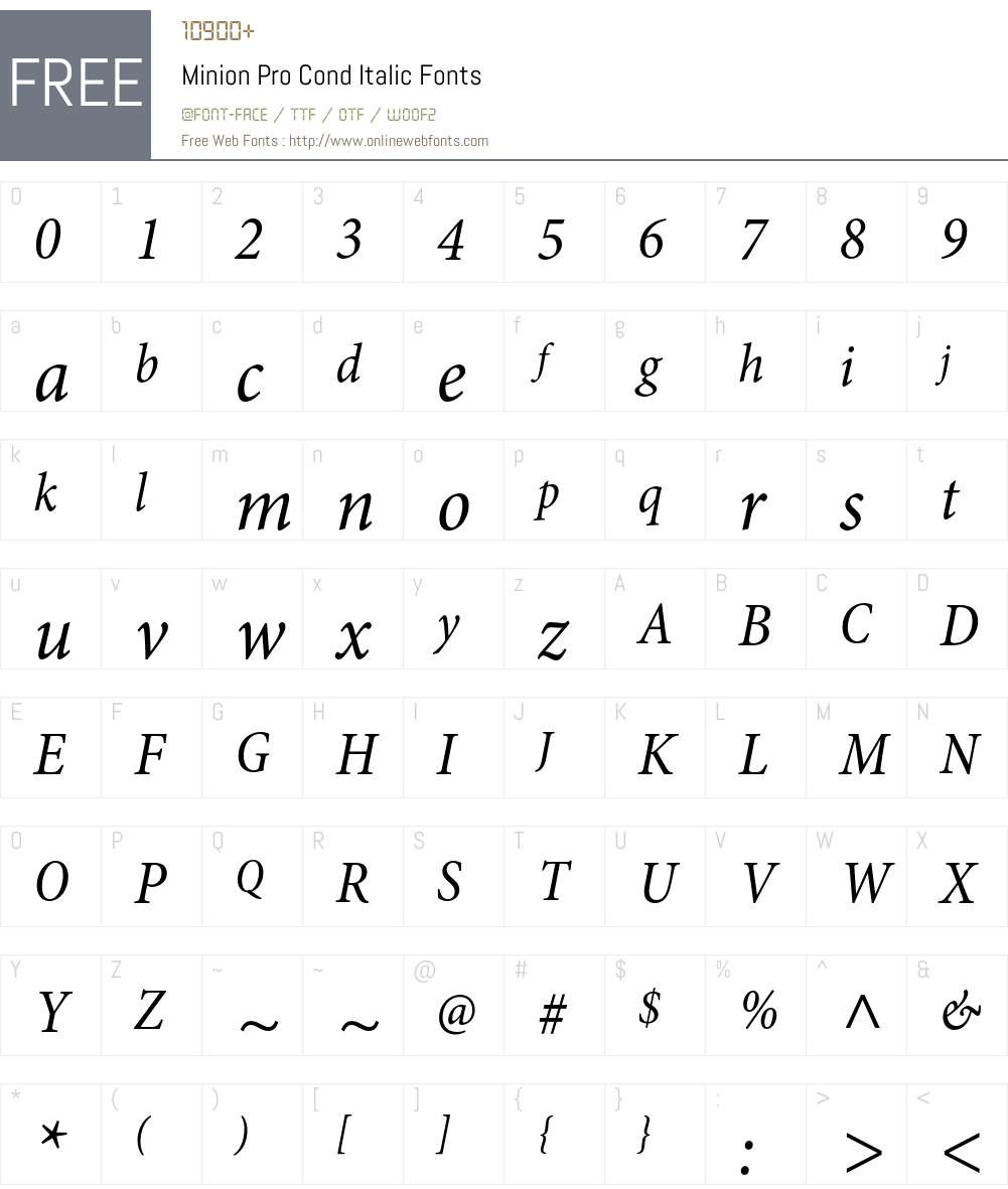 Minion Pro Font Screenshots