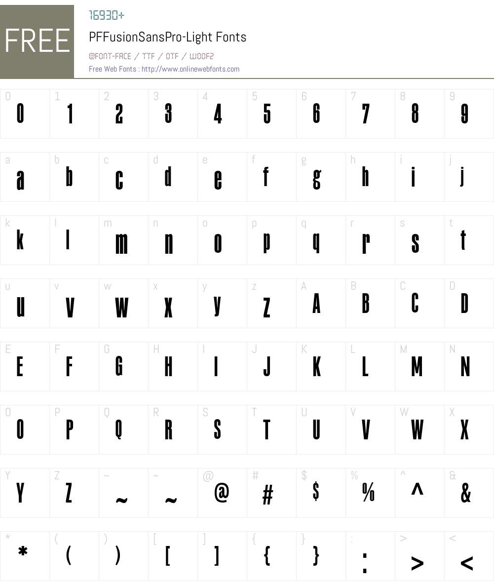 PF Fusion Sans Pro Font Screenshots