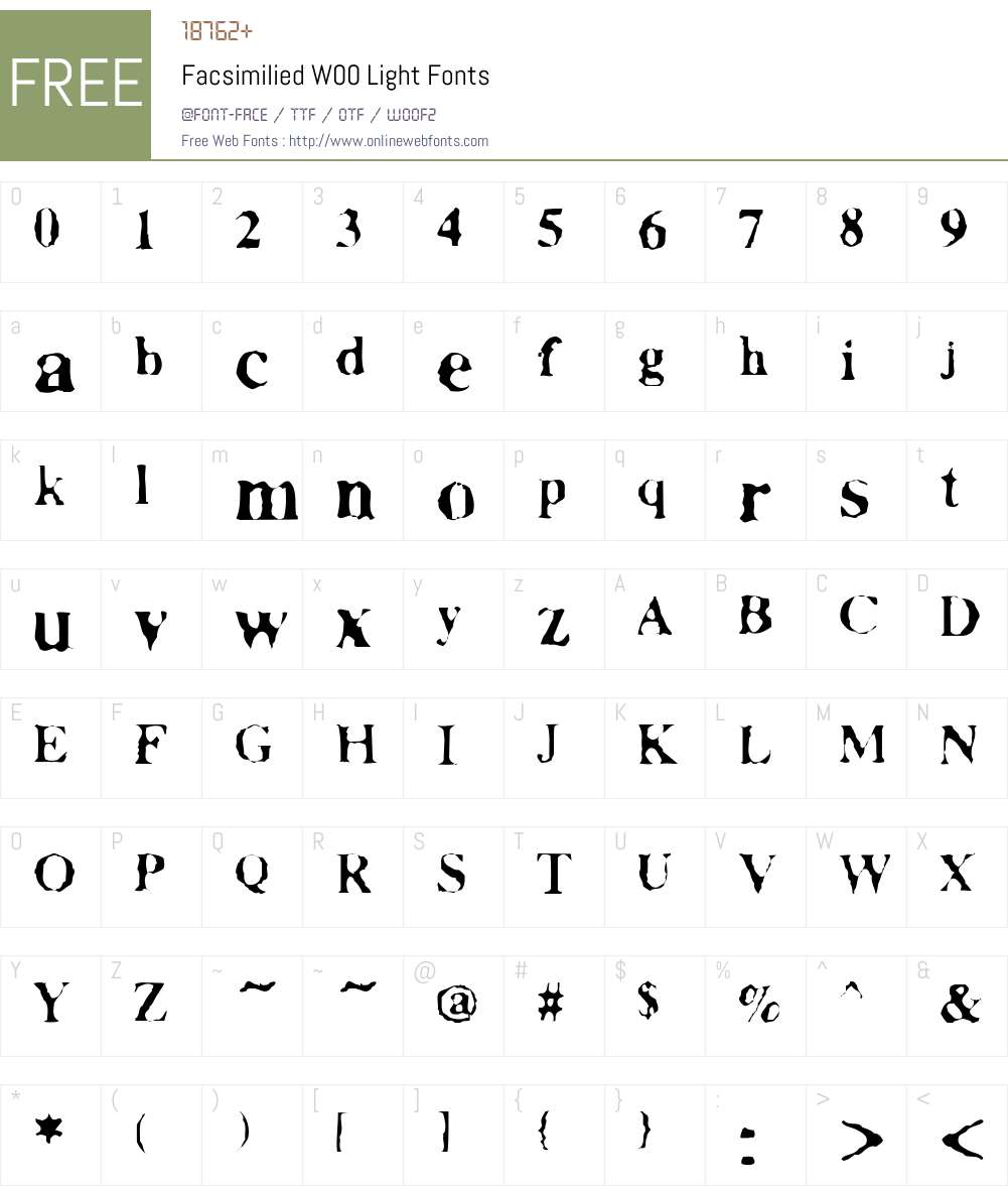FacsimiliedW00-Light Font Screenshots