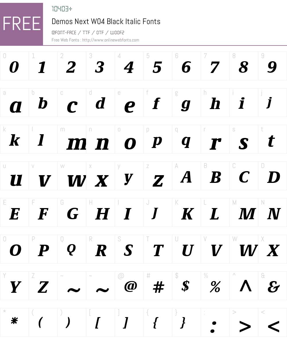 Demos Next Font Screenshots