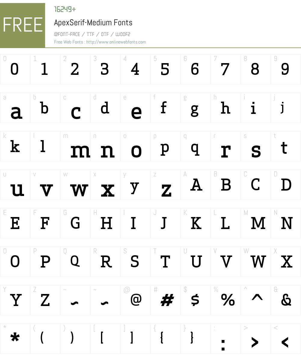 Apex Serif Medium Font Screenshots