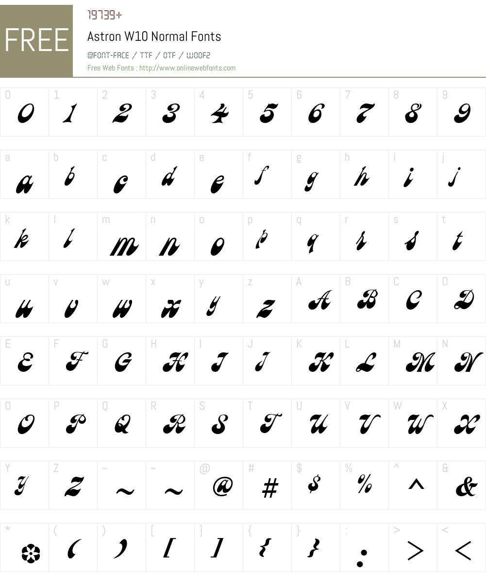 Astron Font Screenshots