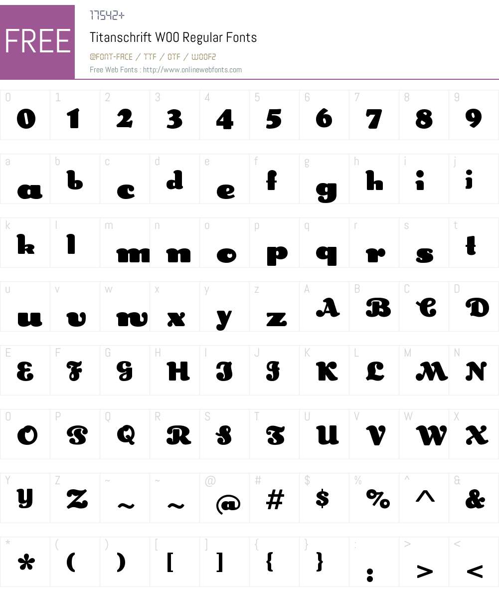 TitanschriftW00-Regular Font Screenshots
