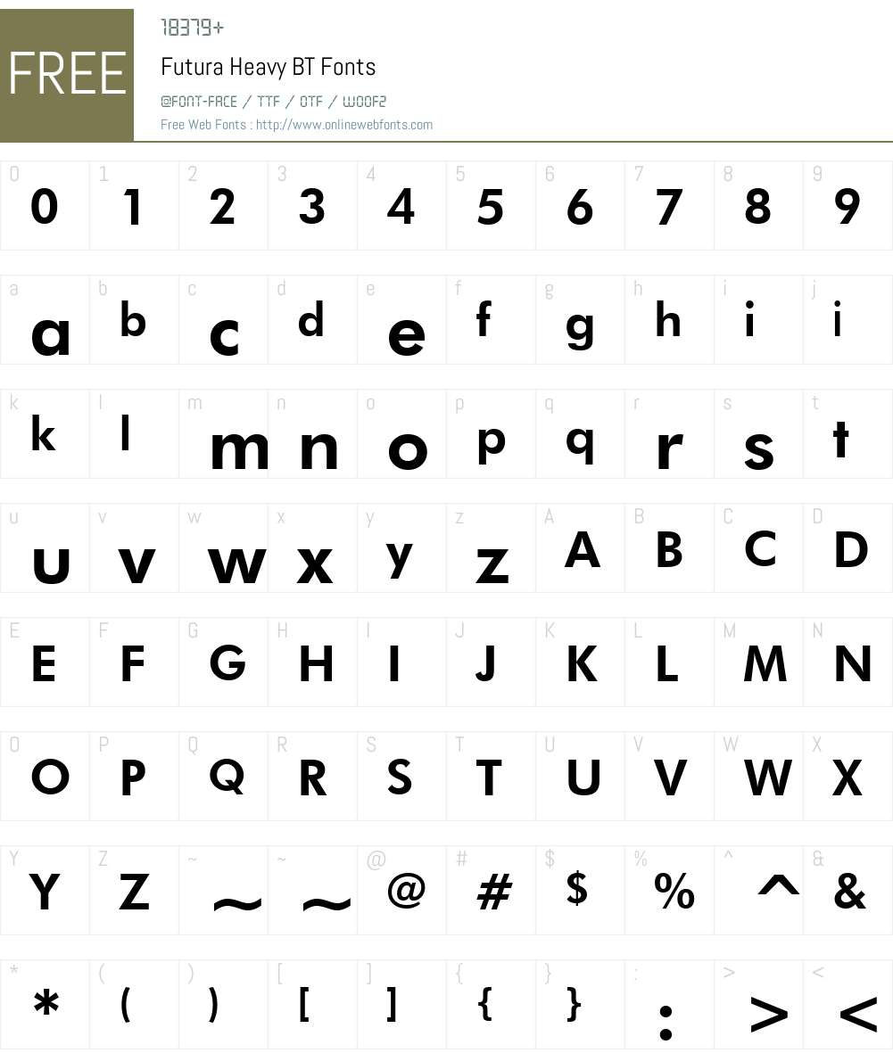 Futura Hv BT Font Screenshots