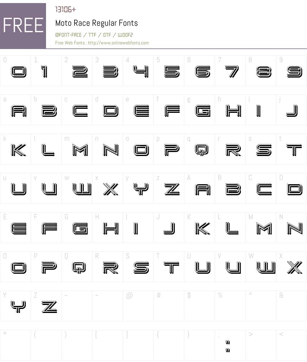 Moto Race 1.000 Fonts Free Download