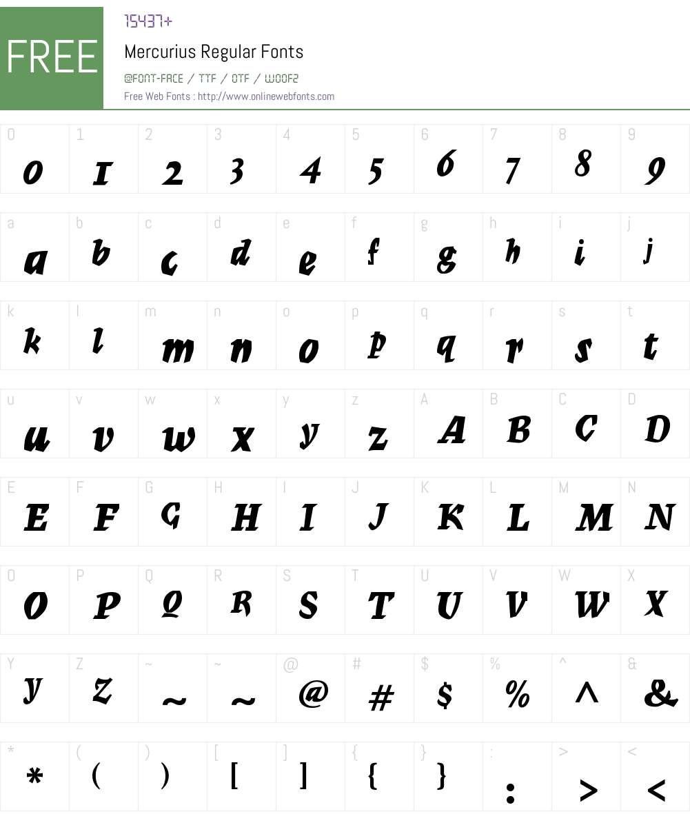 Mercurius Font Screenshots