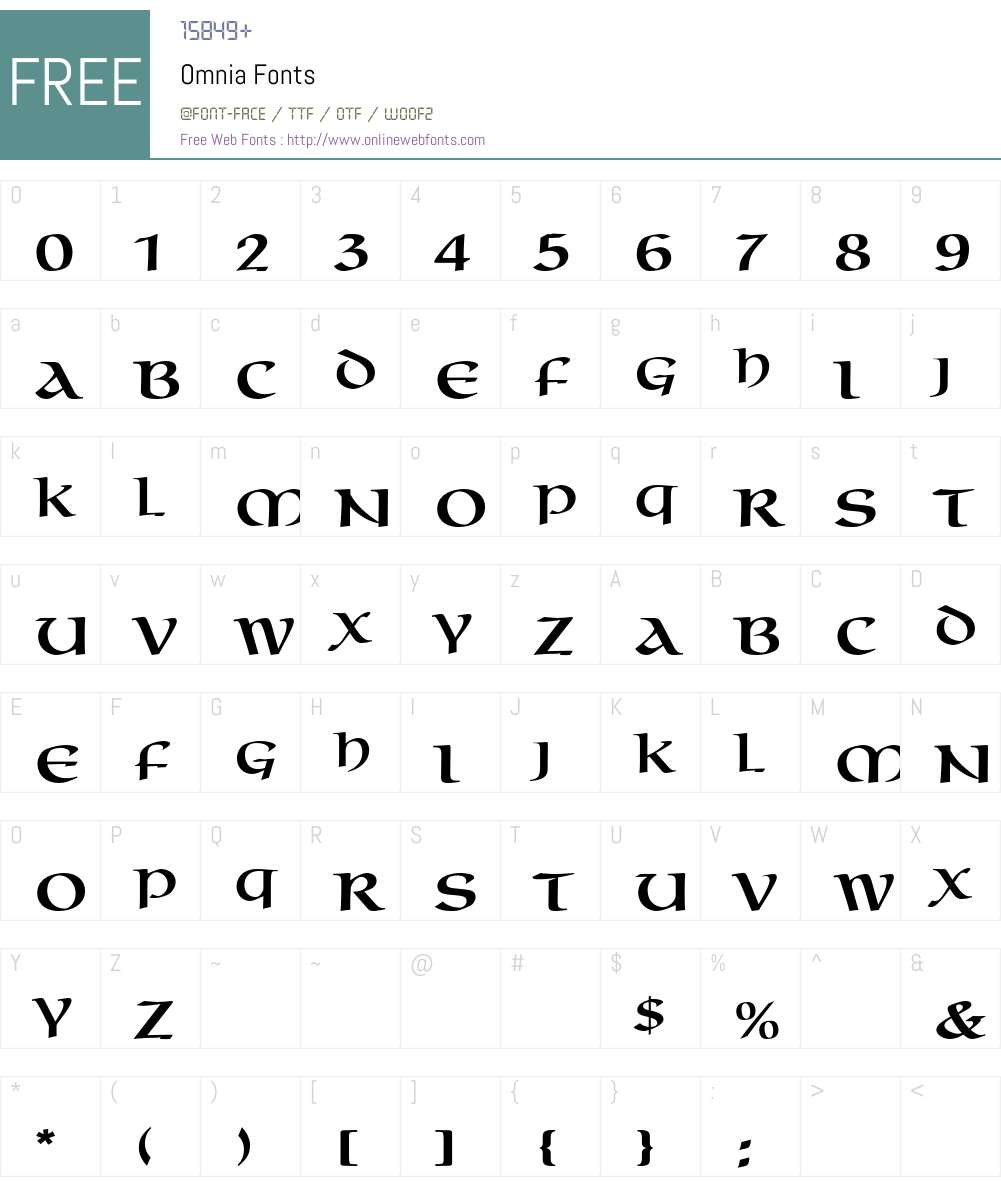 Omnia Font Screenshots