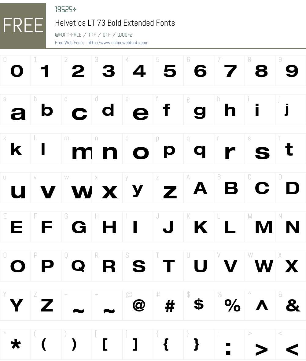 HelveticaNeue LT 53 Ex Font Screenshots