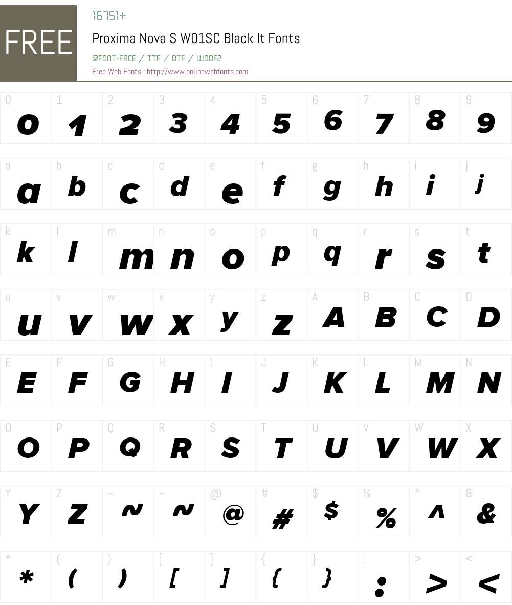 ProximaNovaSW01SC-BlackIt Font Screenshots