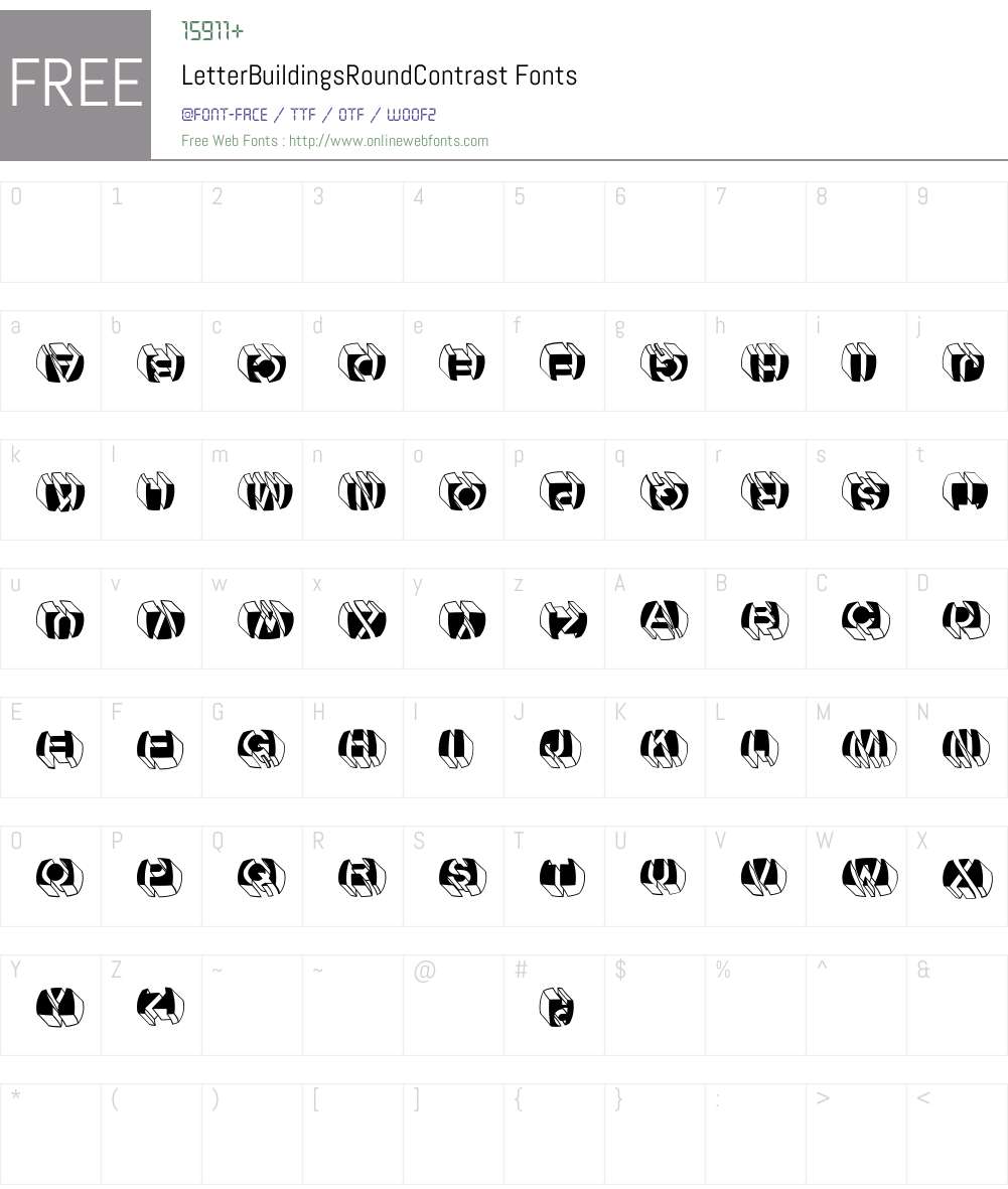 LetterBuildingsRoundContrast Font Screenshots