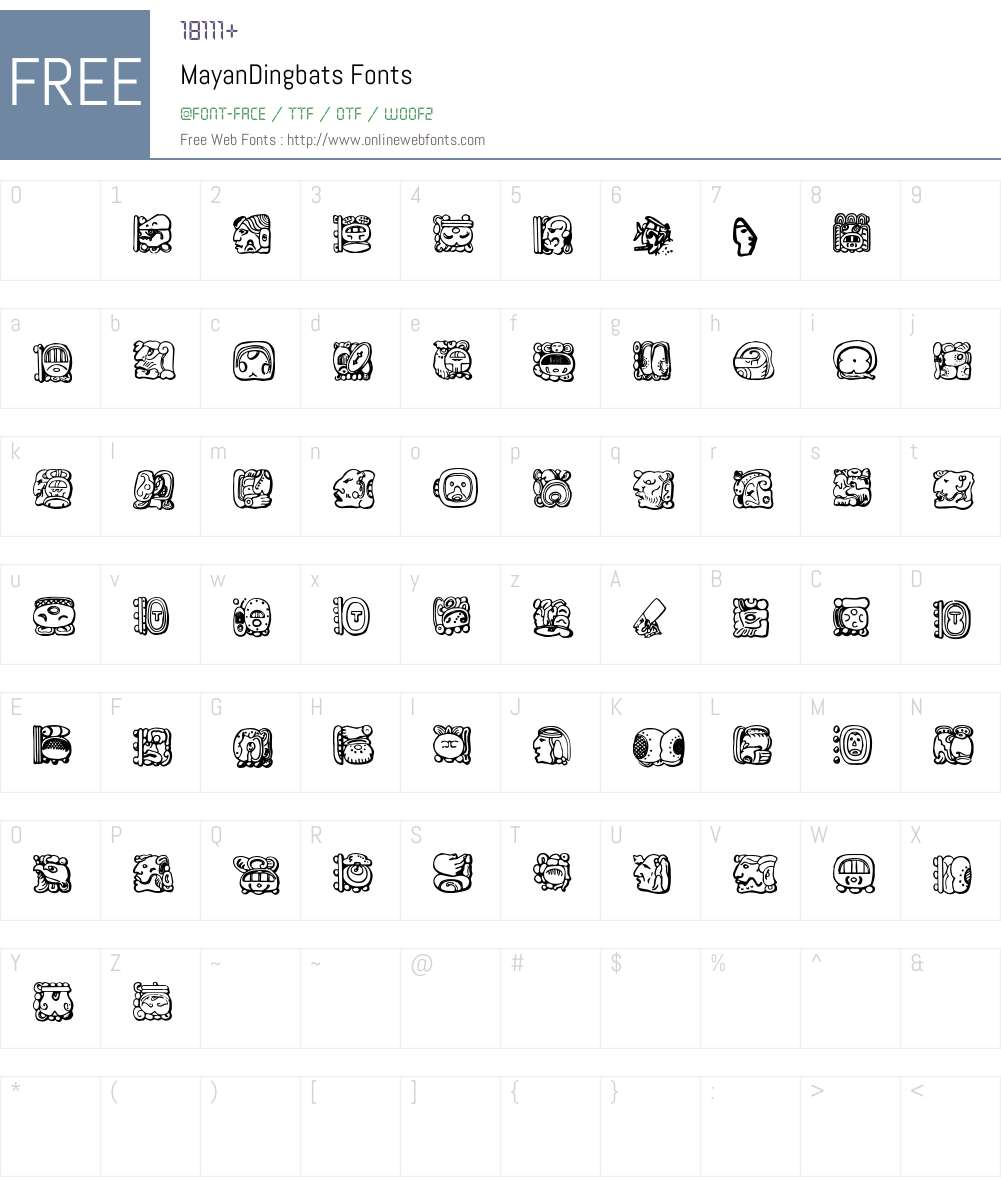 MayanDingbats Font Screenshots