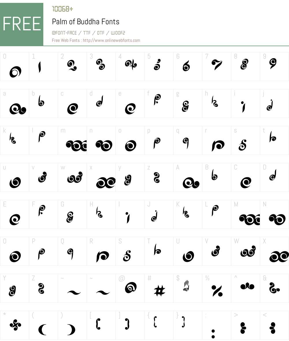 Palm of Buddha Font Screenshots