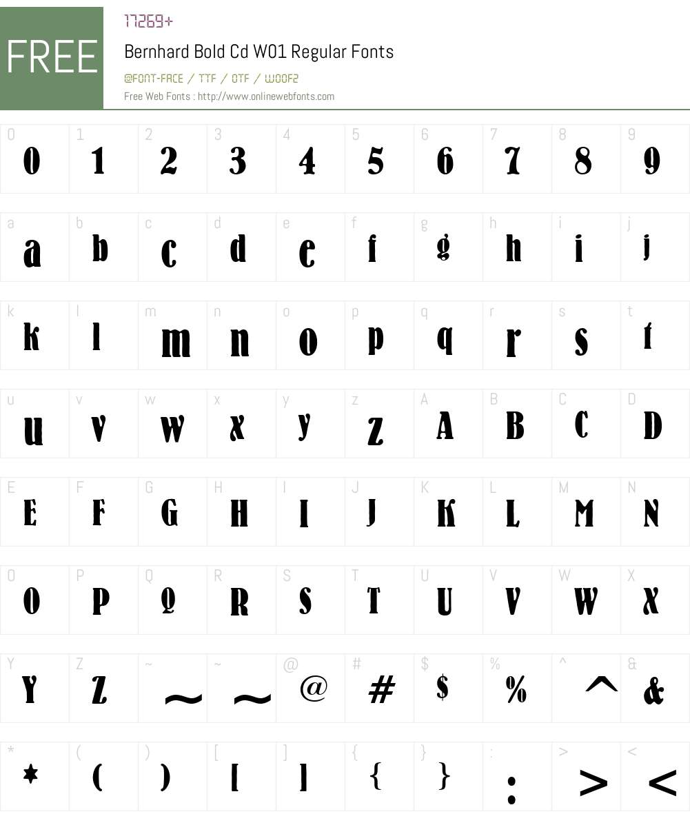BernhardBoldCdW01-Regular Font Screenshots
