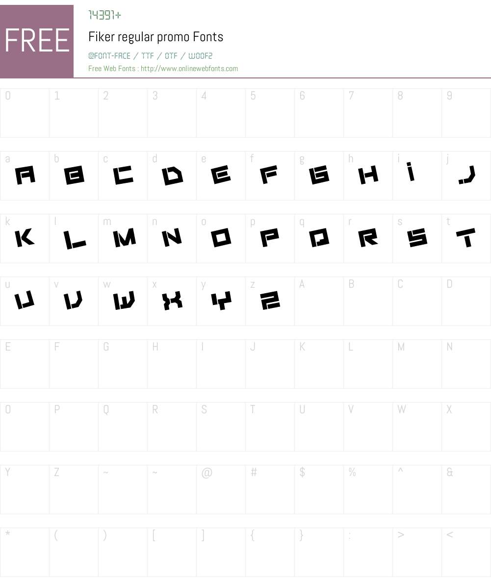 Fiker regular promo Font Screenshots