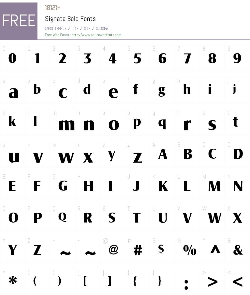Signata BQ Font Screenshots