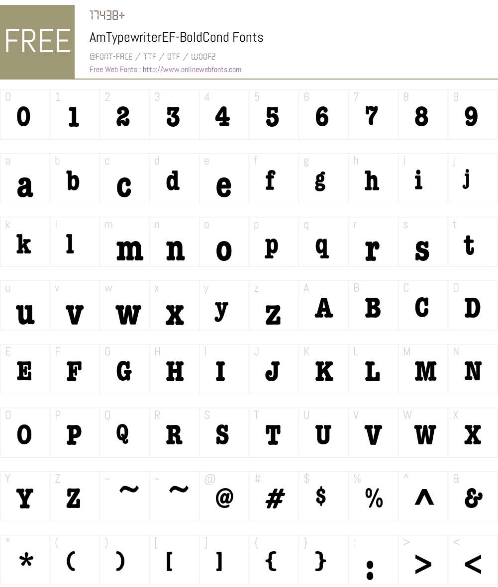 AmTypewriterEF Font Screenshots
