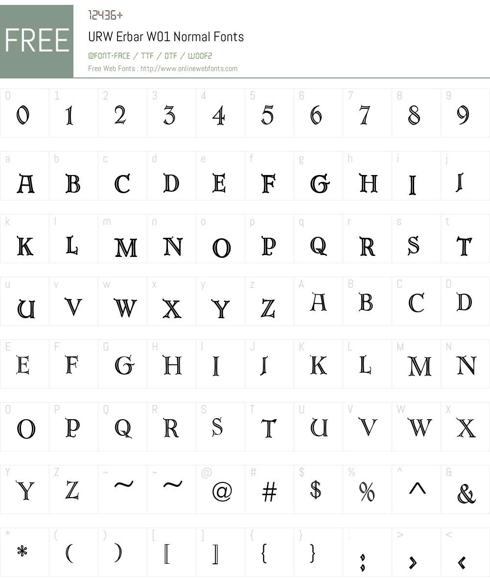 URWErbarW01-Normal Font Screenshots