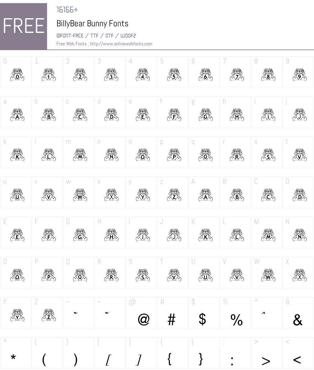 BillyBear Bunny Font Screenshots