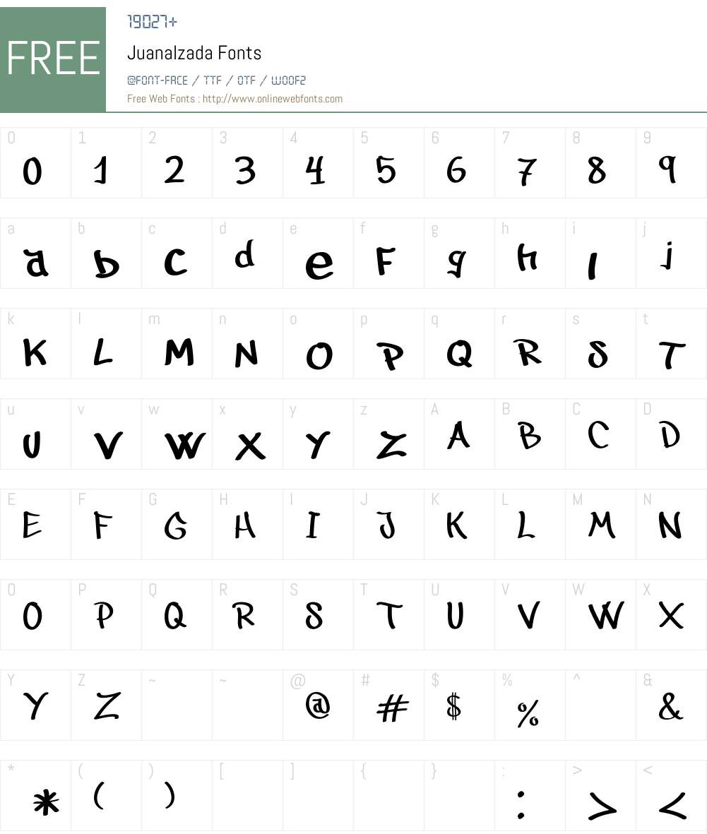 Juanalzada Font Screenshots