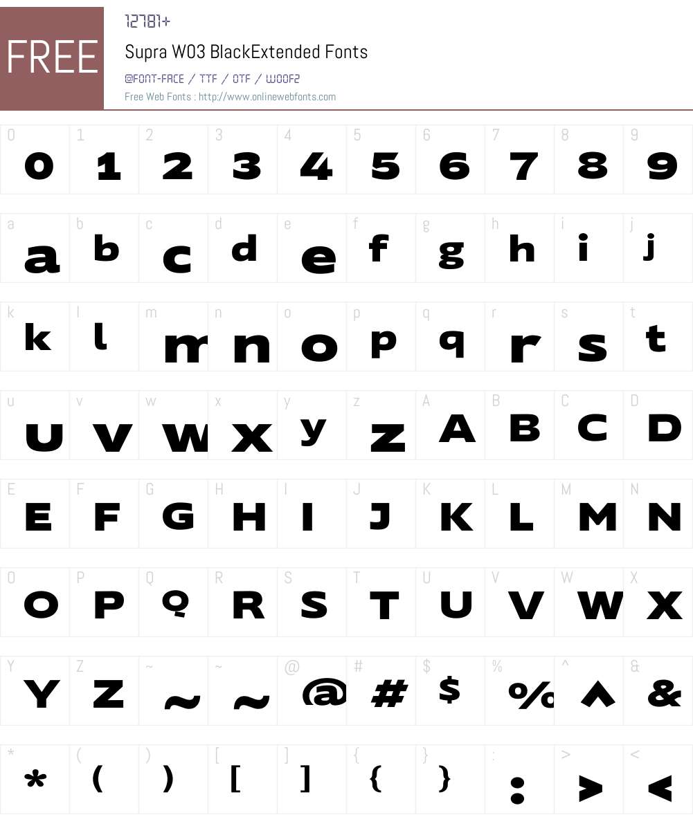 Supra Extended Font Screenshots