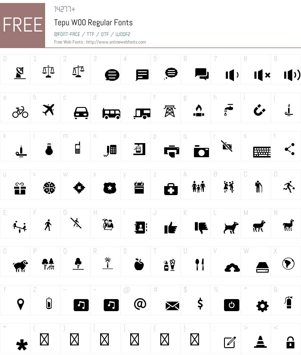 TepuW00-Regular Font Screenshots