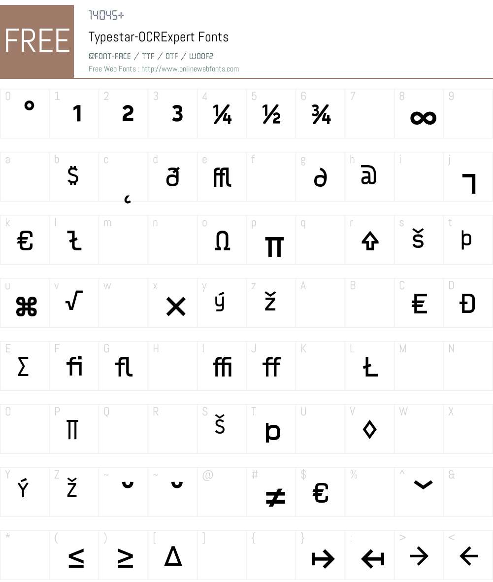 Typestar Font Screenshots