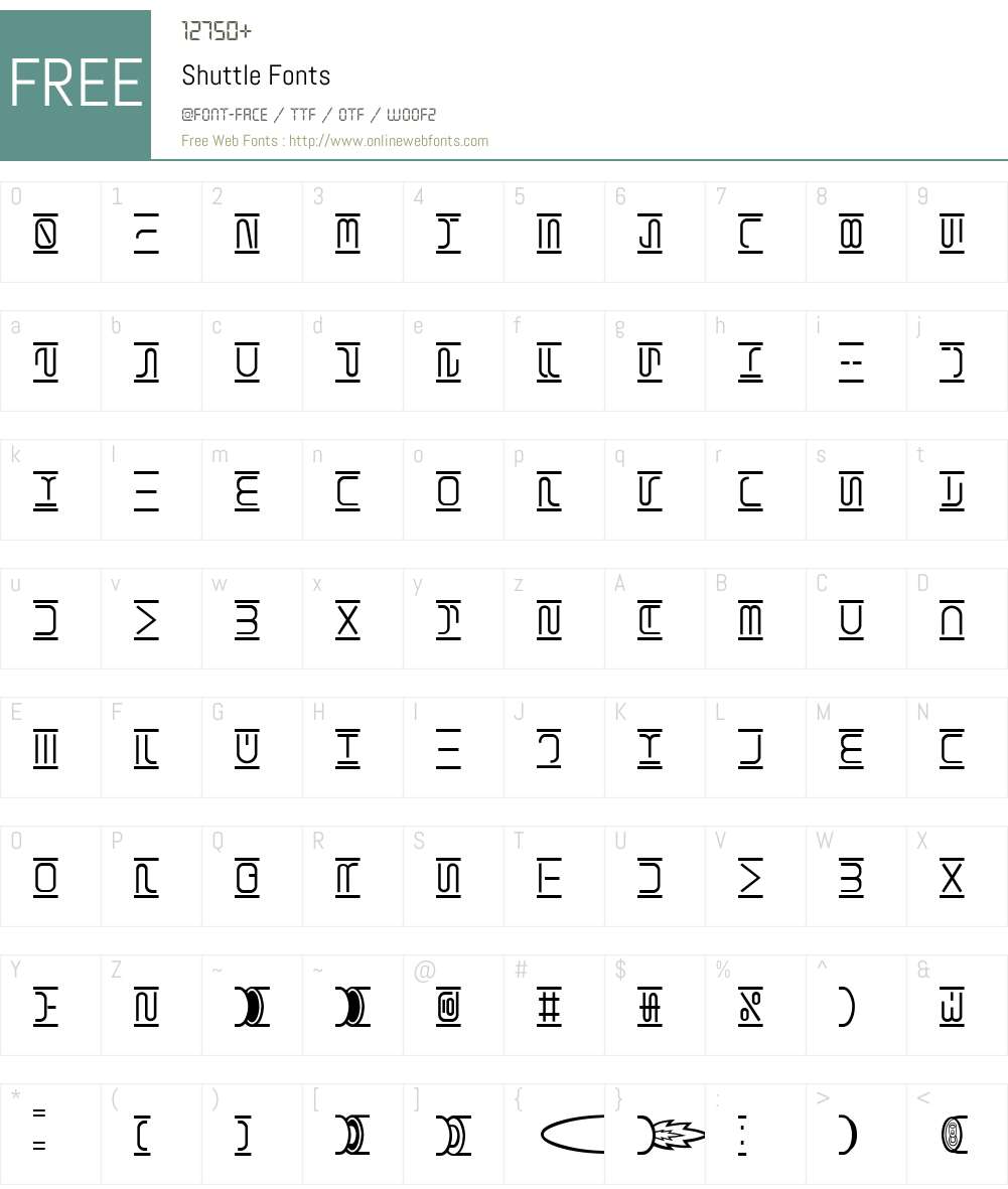 Shuttle Font Screenshots