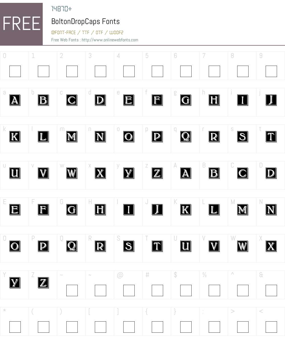 BoltonDropCaps Font Screenshots