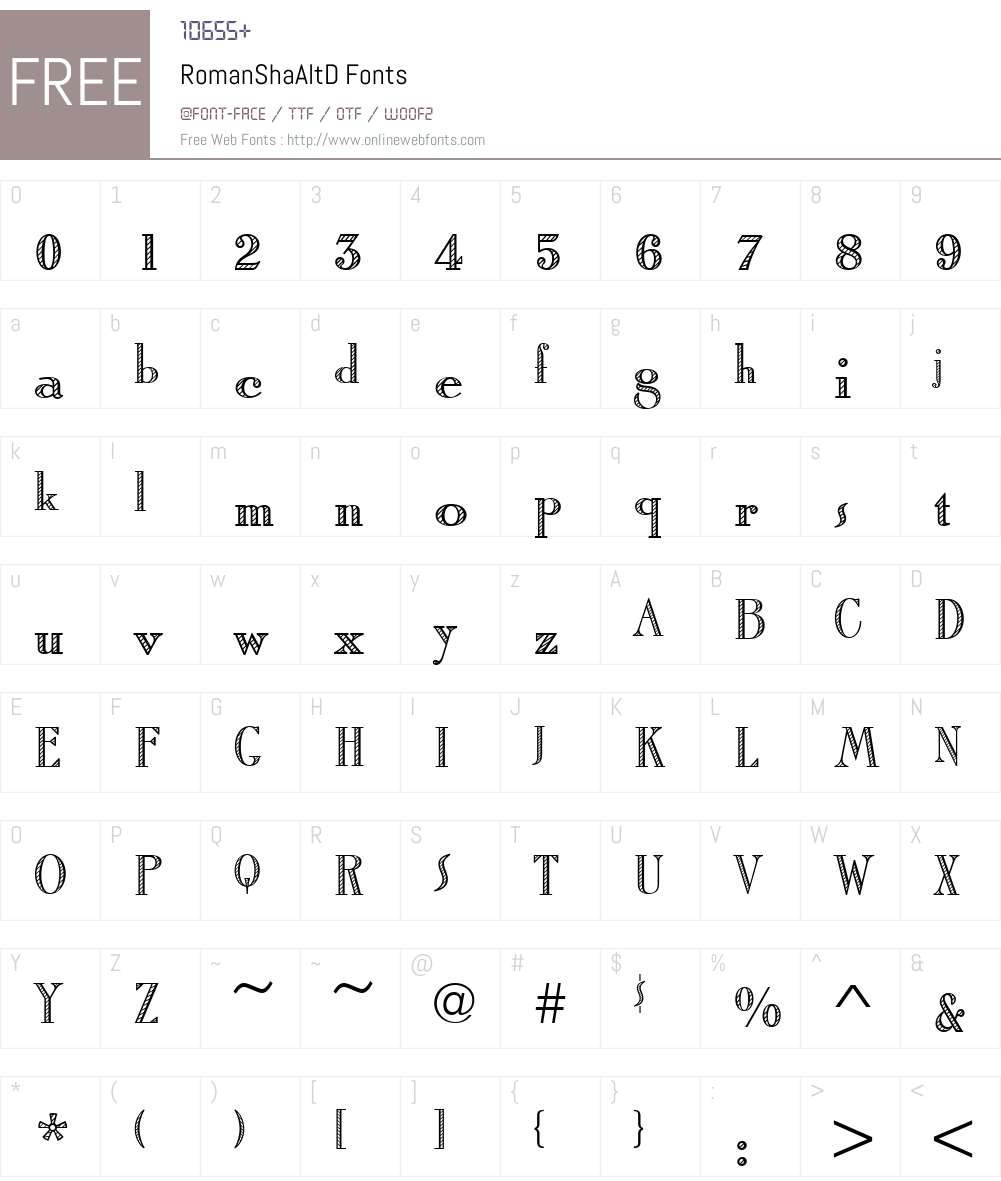 RomanShaAltD Font Screenshots