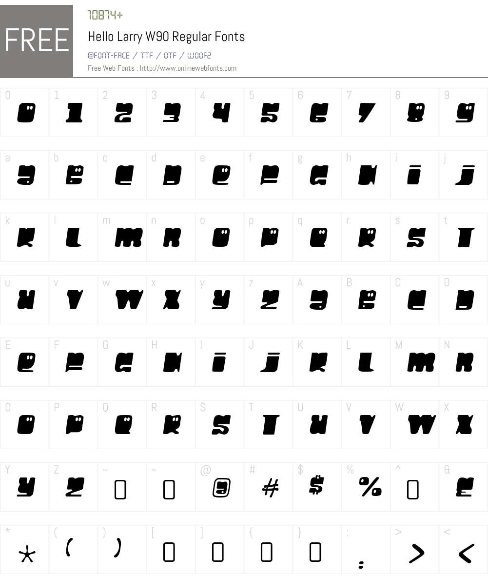 HelloLarryW90-Regular Font Screenshots
