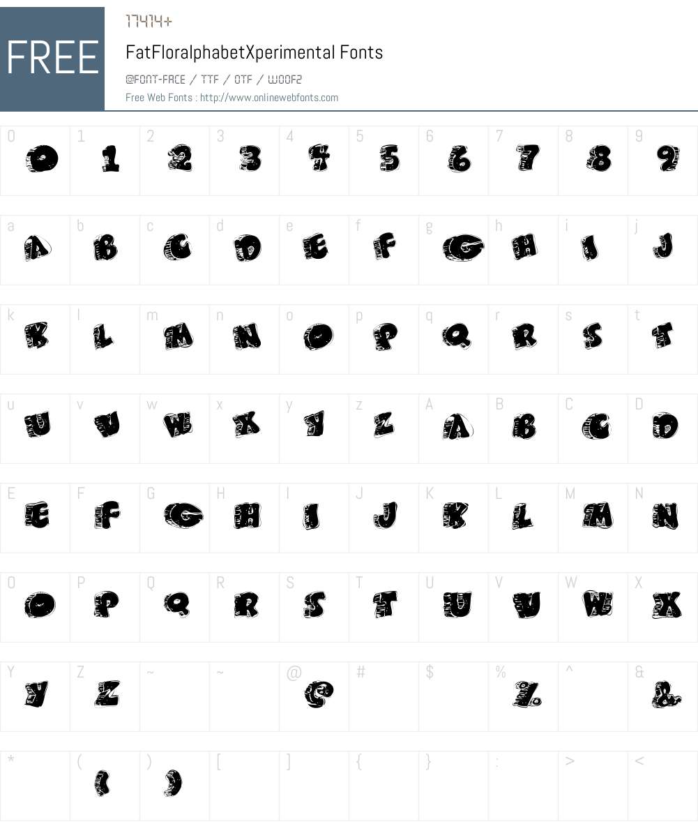 FatFloralphabetXperimental Font Screenshots