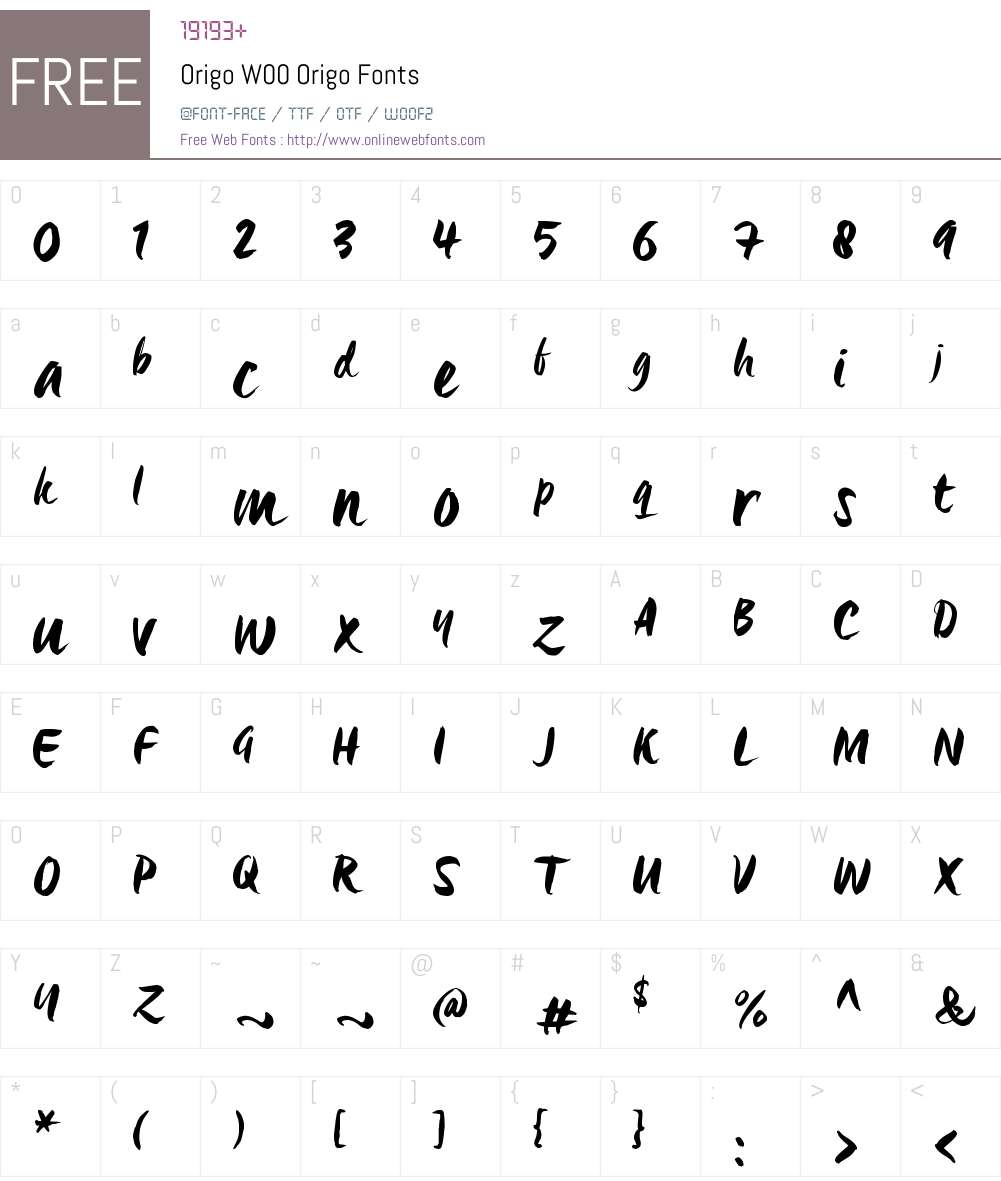 OrigoW00-Origo Font Screenshots