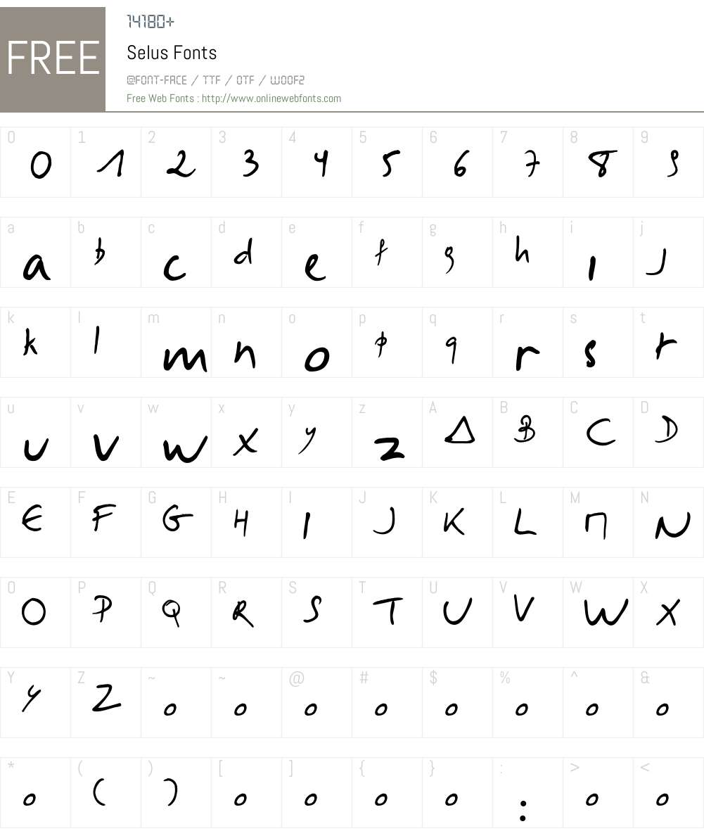 Selus Font Screenshots