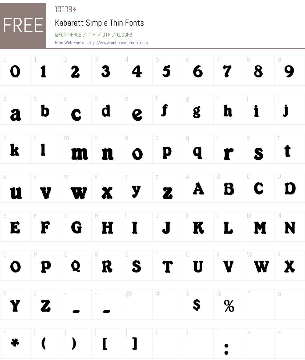 Kabarett Simple Font Screenshots