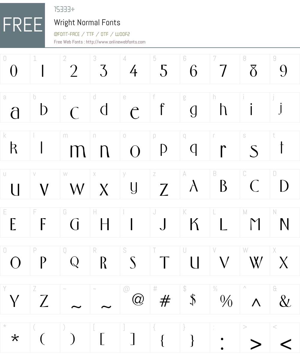 Wright Font Screenshots